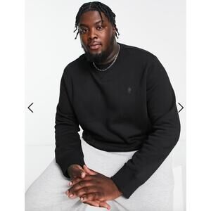 2/$30 French Connection Plus Crewneck Sweatshirt Black Logo Big Tall Size 4XL